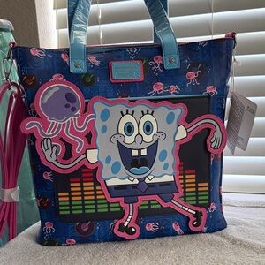 Loungefly SpongeBob SquarePants Blue and Pink Tote